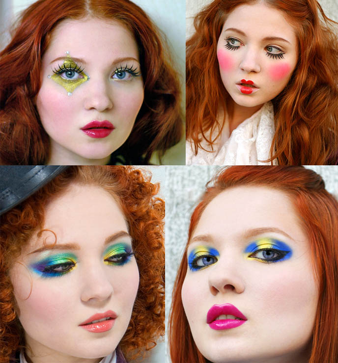 Lime Crime makeup from Doe Deere blog, makeup artist Xenia. Electro bright eyeshadow colors, makeup tutorials.