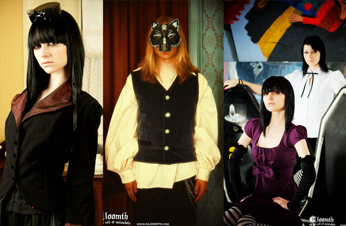 Goth dresses, Gothic Lolita crowns, accessories. Emo punk skirts, alternative street fashion, plus sized custom made Tokyo Lolita jumpers.