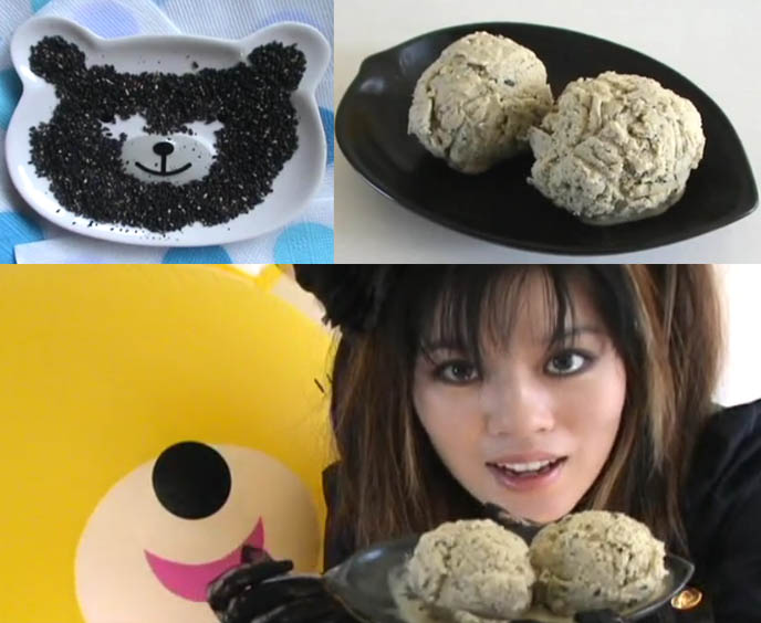 Japanese food recipes, weird unusual ice cream flavor black sesame seed