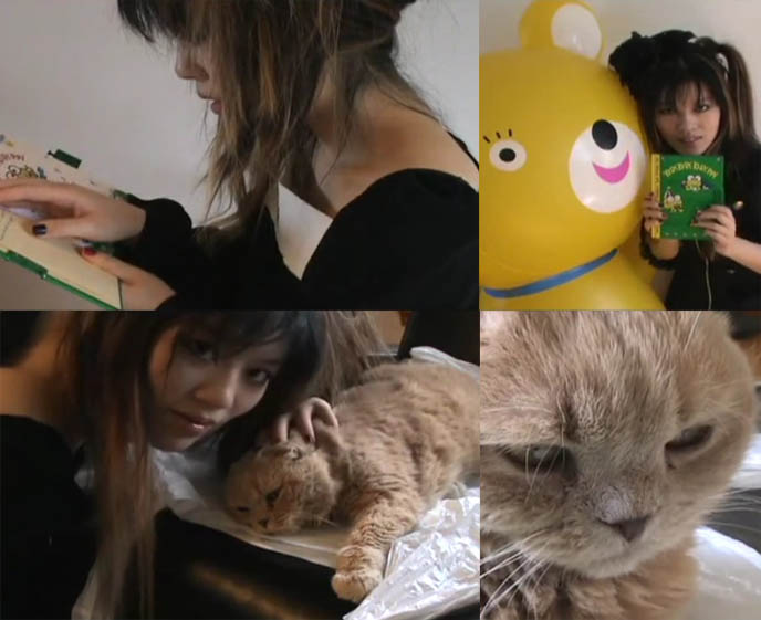 Cute Japanese girl, Gothic Lolita model, cooking show video for Japanese food