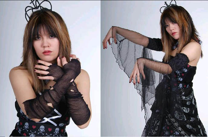 LA Weekly article on Dienzo gothic art exhibit at Hyaena Gallery Burbank, La Carmina vampire painting or portrait, Gothic Lolita fashion muse.