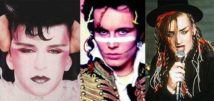 New Romantic bands, new romance hairstyles, 1980s makeup, Visage and Boy