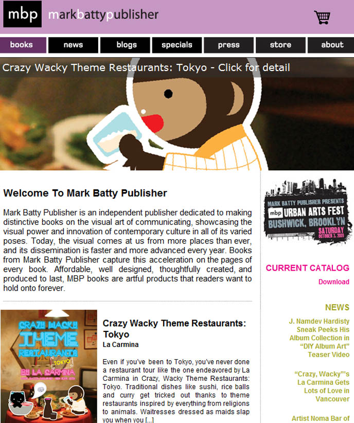 Crazy Wacky theme restaurants by La Carmina, cute kawaii monkey, Mark Batty Publisher is an independent publisher dedicated to making distinctive books on the visual art of communicating, showcasing the visual power and innovation of contemporary culture.