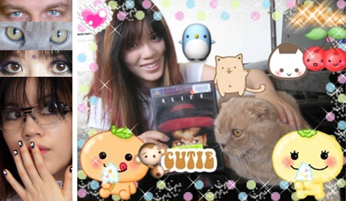Puricute.com, puricute purikura, Japanese sticker picture frames, portrait borders, cute kawaii decorations for photos, Tokyo sticker pictures, Mia Farrow DVD cover