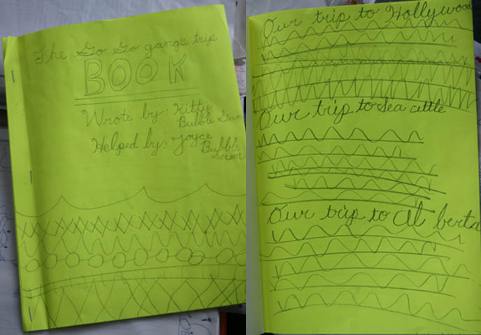 LA CARMINA'S EARLIEST WORKS: CHILDHOOD FUNNY CURSIVE WRITING, ANIMAL DRAWINGS, STORY & MATH BOOKS MADE BY KID, rare works by cute yummy time author, prodigy writer, book deals at young age, bloggers with publishing contracts