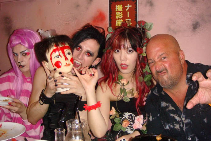 Andrew Zimmern Bizarre World, Travel Channel Tokyo TV episode, Bizarre Foods television filming, Alcatraz ER theme restaurant, La Carmina author Cute Yummy Time, crazy Harajuku fashion visual kei vampire goth cyber, fashion tribes streets Japanese, behind the scenes, special extra footage, bloopers, Crazy Wacky Theme Restaurants Japan book