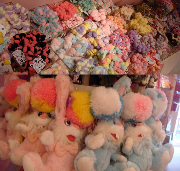 Fairy kei shopping, stores in Harajuku Tokyo Japan, SBY Happy Room, cute 1980s pastel tutus, bunny rabbit plush toys, kawaii cute fairy fashion, 6% dokidoki, pink retro 80s Japanese fashion for girls, My Little Pony, Jem and Holograms fashion style