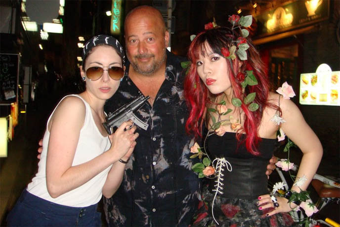 Alcatraz ER theme restaurant, La Carmina on Andrew Zimmern Bizarre World, Travel Channel Tokyo TV episode, Bizarre Foods television filming, behind the scenes, special extra footage, bloopers, Crazy Wacky Theme Restaurants Japan book