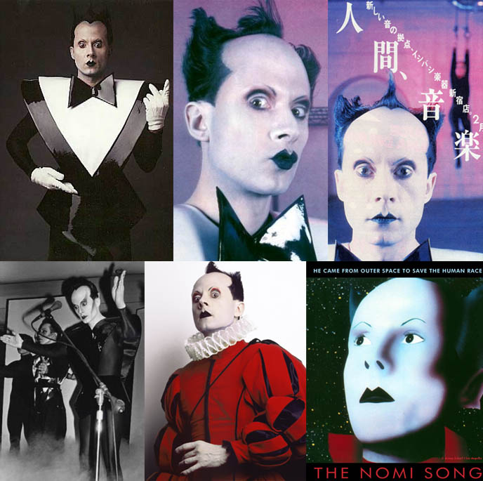 THE NOMI SONG, KLAUS NOMI DOCUMENTARY. LIGHTNING STRIKES, TOTAL ECLIPSE SINGER, palm pictures movie, David Bowie man who sold the world backup singer, videos and live performances of Klaus Nomi east village NYC singe who died of AIDS