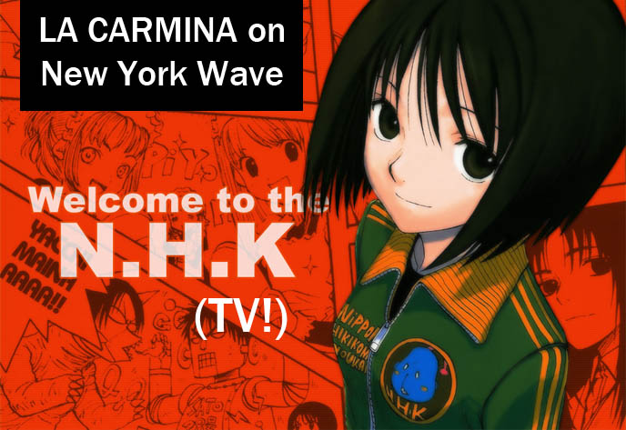 NHK New York Wave, Japanese national broadcaster TV station logo, documentary about cute charaben and bentos, bento box makers in NYC, face food, cute yummy time by La Carmina, tv host and guide