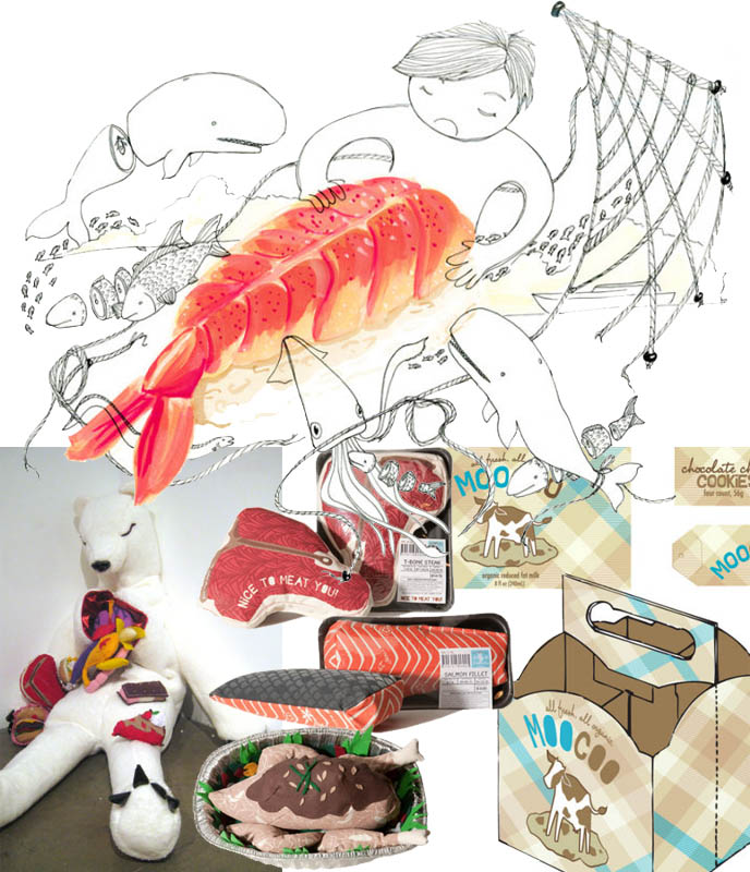 goldfish kingyo drawing, milk carton packaging japan, KAWAII ART, CUTE JAPANESE GRAPHIC ILLUSTRATIONS BY ANGELA CHE. HARAJUKU GIRLS TRIBES FABRIC PRINT, FUN PACKAGING DESIGN TOKYO STYLE. tokidoki, hello kitty, sanrio style art, gothic lolita drawings, computer illustrator, anime manga artist in los angeles