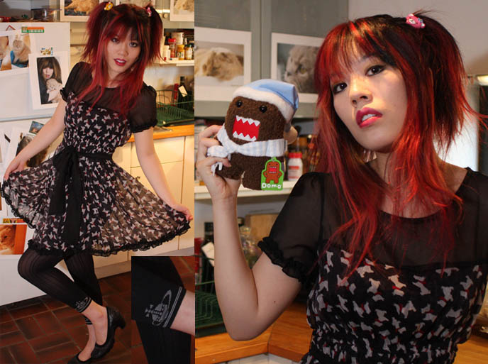 CUTE CHARACTER BENTOS! KAWAII COOKING FOR NHK JAPAN TV DOCUMENTARY SHOOT, NEW YORK WAVE BENTO SHOW, charaben, cute yummy time, domo mascot character, domo stuffed toy, yumi london clothing, sailor moon hair, animal hair ties, la carmina, red pink scene hair girl, vivienne westwood leggings