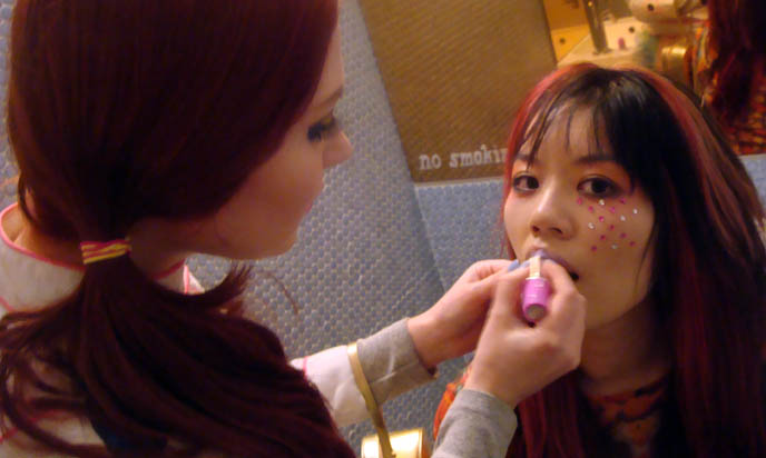 lime crime lipstick, purple lipstick, bowie makeup, glitter stickers on face, japanese makeup tutorial, doe deere, DAVID BOWIE BIRTHDAY PARTY BASH AT DON HILL'S NYC! GLAMDAMMIT & DANCES OF VICE CLUB NIGHT, BOWIE COVERS BY AMBITIOUS ORCHESTRA. New york club kids, david bowie costumes, ziggy stardust, spider from mars, aladdin sane, michael t club organizer, benjamin ickies