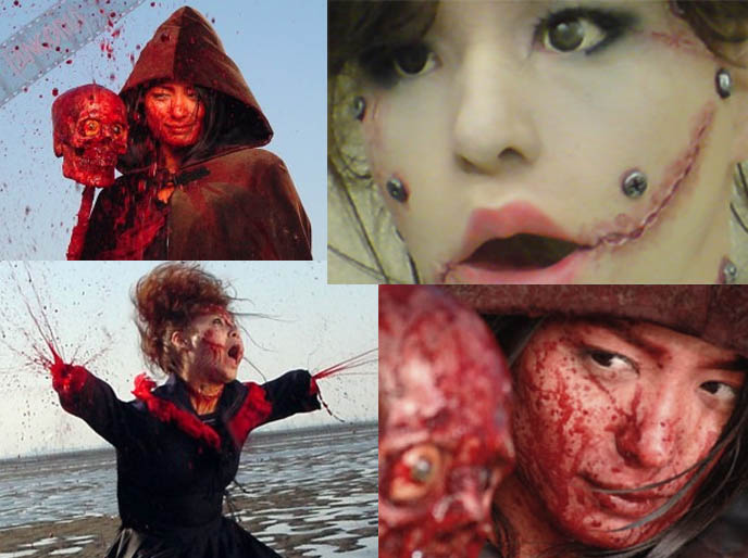 Vampire Girl vs. Frankenstein Girl movie, Naoyuki Tomomatsu and Yoshihiro Nishimura horror b-movie, posters and stills Tokyo Gore Police, Yukie Kawamura, Takumi Saito, bloody Japanese cult cinema, Japan slash films, horror movies