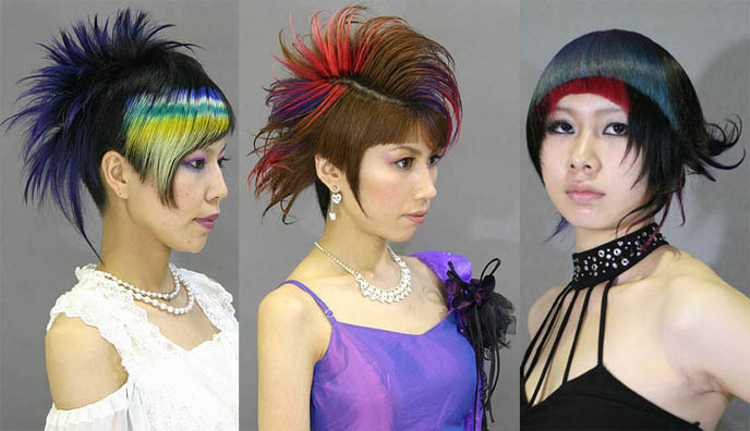 Oshare Kei Hairstyle. weird dyed hair, colorful