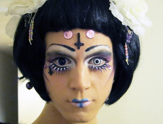 geisha makeup, cyber drag geisha face makeup. geisha makeup, cyber drag