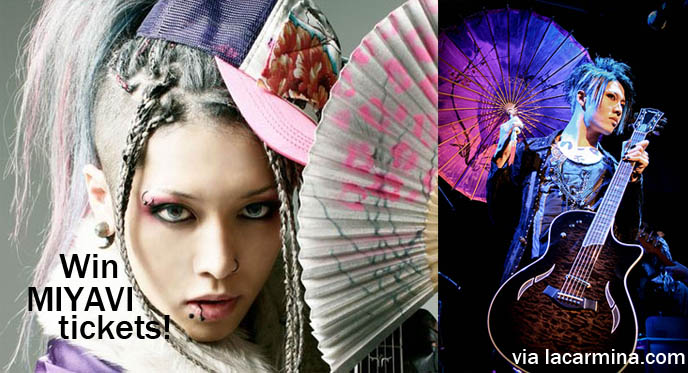 MIYAVI CONCERT TICKET GIVEAWAY: WIN FREE PASSES TO THE LOS ANGELES CLUB NOKIA & VANCOUVER SHOWS! jrock star miyavi, j-rock world tour, neo samurai, LA CARMINA'S BIZARRE FOODS TOKYO EPISODE AIRS MONDAY 10PM ON TRAVEL CHANNEL, Andrew Zimmern bizarre world, discovery channel, weird eats tokyo food, strange japanese foods, alcatraz er theme restaurant