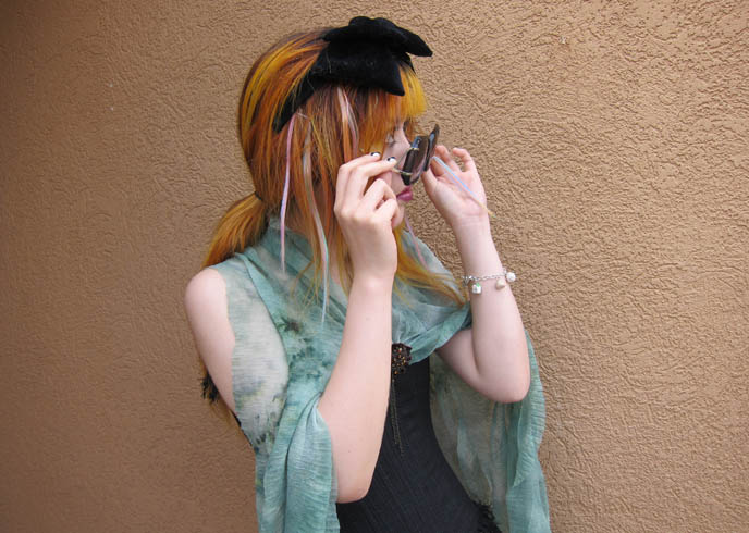 celebrity sunglasses for sale, women's OVERSIZED LADIES FASHION SUNGLASSES, green Tie Dye Scarf CREPE SCARF, RAINBOW HAIR EXTENSIONS & DOLLY BOW HEADBAND. goths in hot weather, top style bloggers, most influential style blogs, black veil brides, japanese street style website, tokyo fashion, fashion jobs in japan, pretty japanese models cute girls, silver zebra ring, cool japan gyaru kawaii nail art, false eyelashes goth