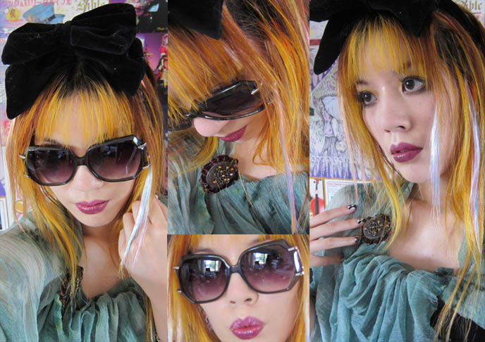 celebrity sunglasses for sale, women's OVERSIZED LADIES FASHION SUNGLASSES, green Tie Dye Scarf CREPE SCARF, RAINBOW HAIR EXTENSIONS & DOLLY BOW HEADBAND. goths in hot weather, top style bloggers, most influential style blogs, black veil brides, japanese street style website, tokyo fashion, fashion jobs in japan, cute japanese young girls teens, silver zebra ring, cool japan gyaru kawaii nail art, false eyelashes goth