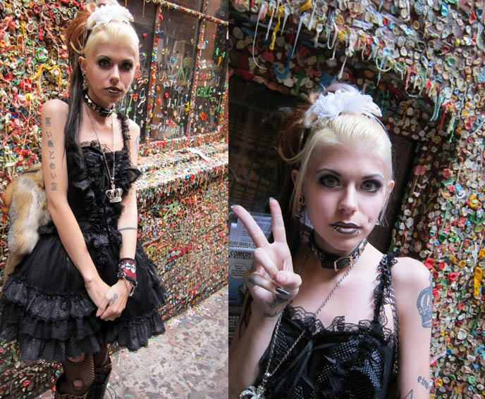 gothic lolita model, kuro lolita, black jsk dress, taxidermy purse, fur bags, purses with animal head, GOTH FEATHER EYELASHES, STEAMPUNK LIP SERVICE SKIRT, GREEN LIPSTICK, FEATHERED BOA. black gothic lolita dress, japan kanji tattoos, D'ESPAIRSRAY VISUAL KEI CONCERT OUTFIT. dramatic false eyelashes gothic cyber, how to put on fake lashes, japanese goth fashion, harajuku style, inspiration makeup photos
