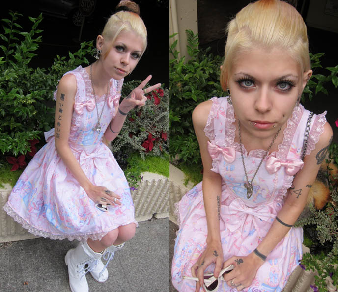 CANDY PINK SWEET LOLITA JSK. angelic pretty, cheap discount lolita clothing, japanese harajuku fashion, western lolis, egl community, lolitas, pink dress, hair sailor moon buns on top of head, japanese hairstyles, stationery store, japan tokyo harajuku