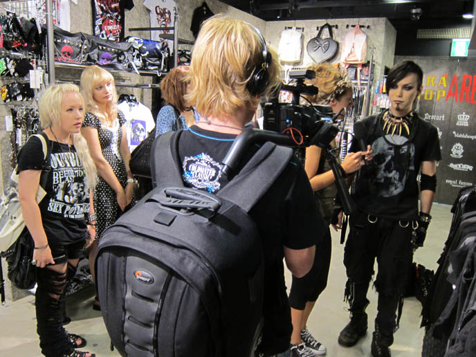 TERRITORY, DJ TAIKI'S OCCULT GOTH ALTERNATIVE SHOP IN OSAKA. KERA SHOP ARENA, DUTCH TRAVEL TV SHOW INTERVIEWS KENZO-A OF RITUALS. pentagram, mark of satan, satanic shop, witchcraft, wiccan, shinsaibashi store, dj taiki, black veil, osaka gothic, kansai, fetish, NEW TOKYO TV HOSTING JOB: DUTCH PEPSI WEB EPISODES ABOUT JAPAN POP CULTURE & FASHION! vkmag watkijkji TV show, pepsi pick a new address, contest, AMSTERDAM, NETHERLANDS TRAVEL HOST. Gothic Lolita turquoise dress, rare JSK, carina e arlequin, jingu bridge harajuku street style, jingubashi, harajuku cosplayers, tokyo crazy teen fashion
