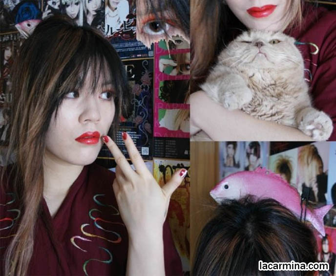 Famous celebrity pets, Farrow Scottish Fold, La Carmina holding pet cat, owners taking professional photos and posing with pets, kitties in photoshoots, modelling with animals, how to hold cats. Taming pets, makeup and cute clothes スコティッシュフォールド,  猫 