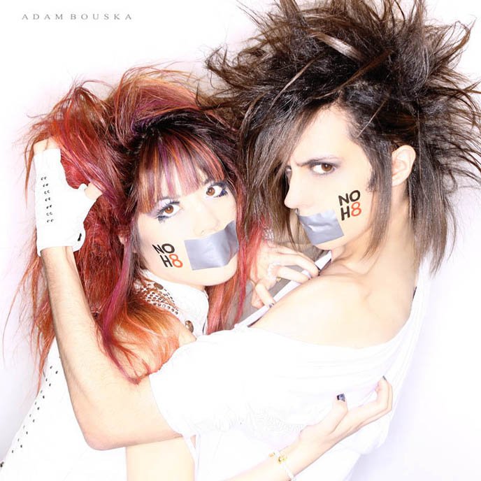 In Los Angeles we did a photoshoot for NOH8 a nonprofit campaign against 