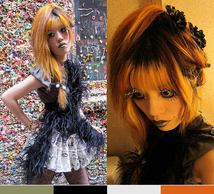 lookbook outfit posts, fashion bloggers, style blogs, top fashion blog listing, lookbook.nu, style sharing website, outfit posts, red dyed hair color, red dye hair, smoky eyeshadow, how to do smokey eyes, pin up curls, alternative emo hairstyles, gothic emo clothing, goth casualwear, emo clothes, red hairstyle, pretty asian girl, cute japanese girls