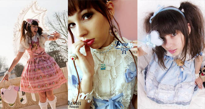 French Gothic Lolita, teenage cute Lolita girl, Japanese style fashion, cosplay.