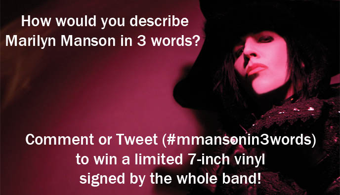 Marilyn Manson high end of low prize giveaway, rare limited edition vinyl signed by band, makeup and face looks of Marilyn Manson eras, Gothic shock rocker.