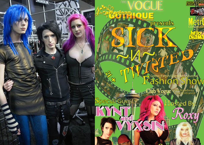 kynt and vyxsin, vixen, goth contestants on amazing race, goth reality show competitors, famous goths, goth couple, the amazing race reality tv season 12, sick and twisted goth fashion show seattle